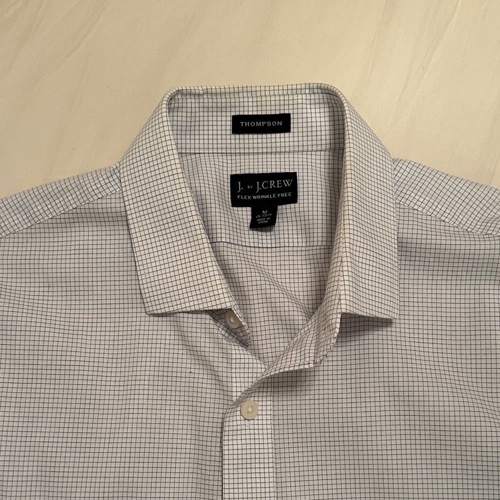 J. Crew Men's Gray Grid Dress Shirt